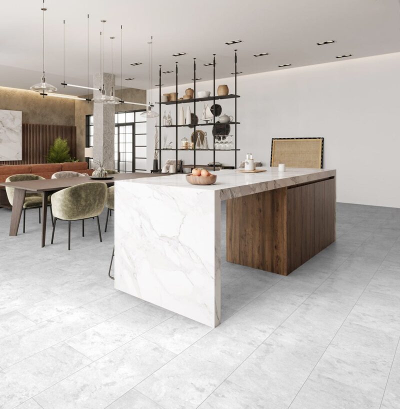 R109_aranz_2 Pardoseala SPC Kronospan Rocko 5 mm, Concrete R109, 1210x295 mm, clasa 34 - imagine 3