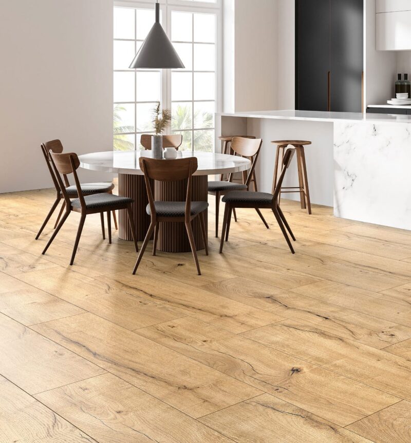Pardoseala SPC Kronospan Rocko 5 mm, Nutmeg R123, 1210x295 mm, clasa 34 - imagine 2
