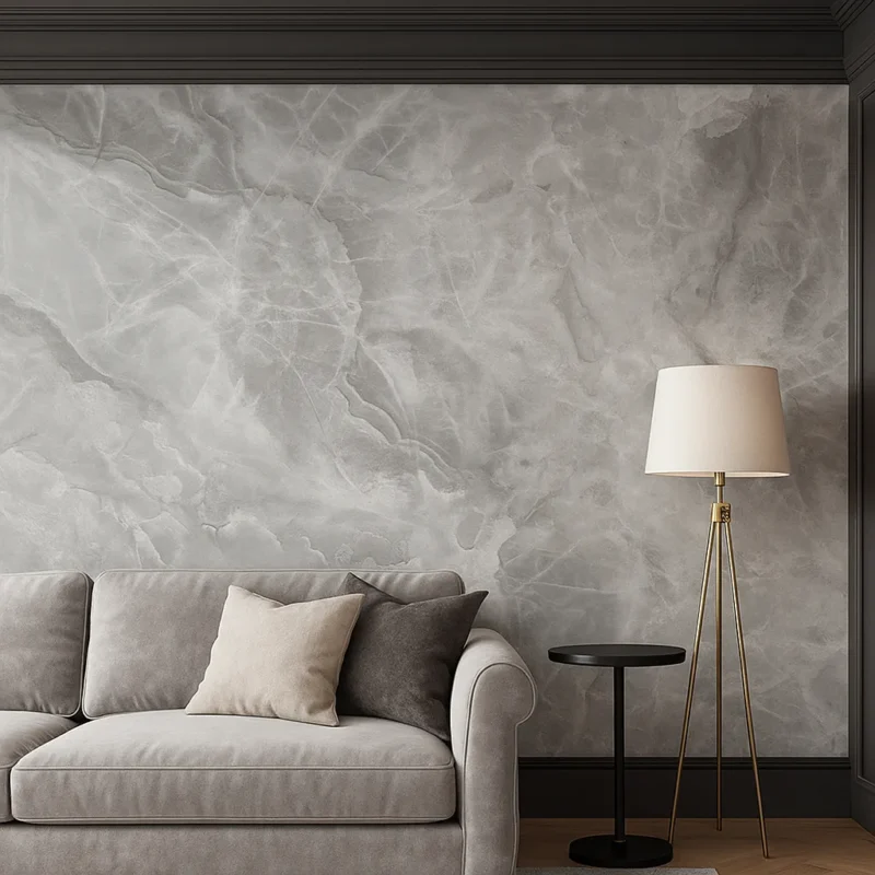 Lastra - placa mare gresie XXL - Lixium Grey 120x280 cm, rectificata, model marmura, finisaj lucios, gri - imagine 2