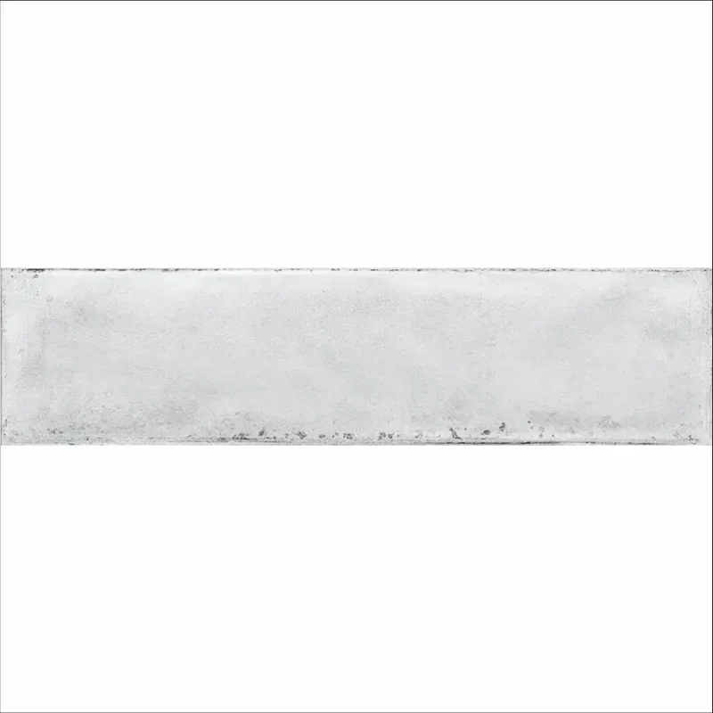 Faianta Rhory White Brillo 5x25 cm, model ciment, finisaj lucios, alb