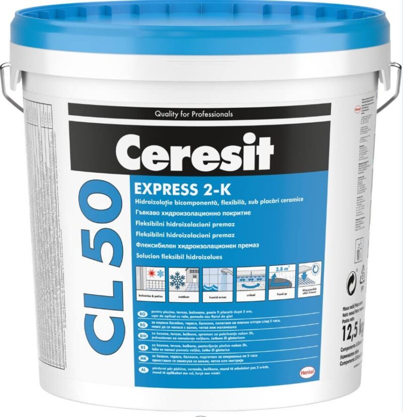 5900089218318 CERESIT CL50 Hidroizolatie placari ext 12.5KG 2047377 - imagine 1
