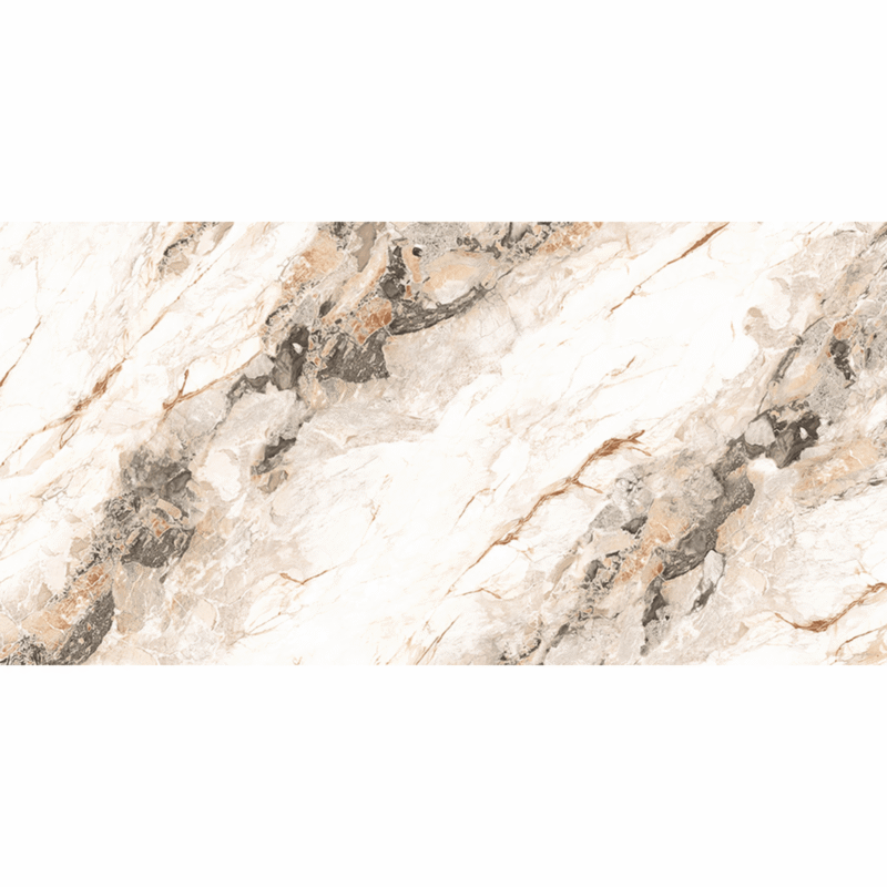 Gresie rectificata Gs Camel Gold - Glossy Carving 60x120 cm, model marmura, finisaj lucios, culoare alb-bej - imagine 3