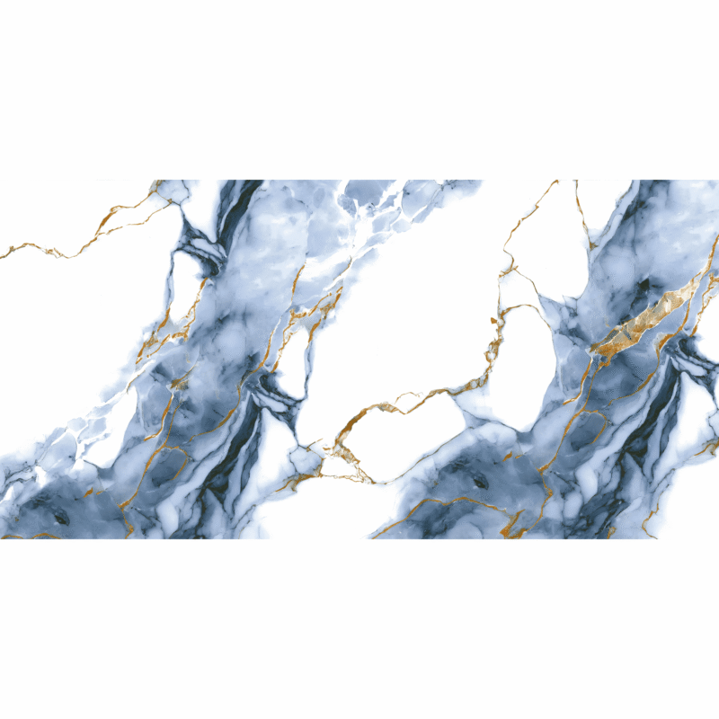 Gresie rectificata Classica Aqua - High Glossy 60x120 cm, model marmura, finisaj lucios, culoare alb-bleu - imagine 4