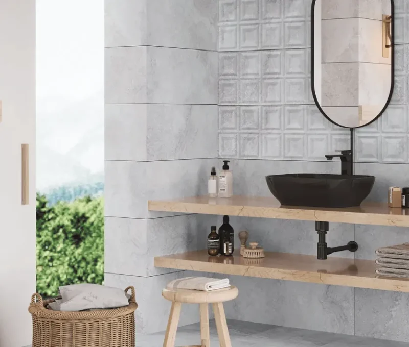 Faianta rectificata Cappadocia Grey 30x90x0.7cm, model marmura, gri, finisaj mat - imagine 2