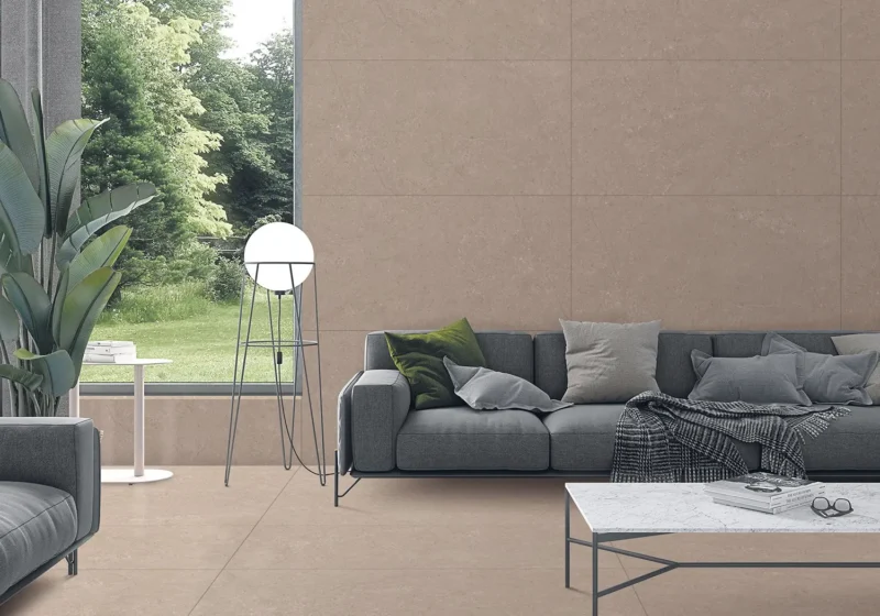 Gresie rectificata Modena Mink MOE2 60x60 cm, model piatra, bej inchis, finisaj mat - imagine 2