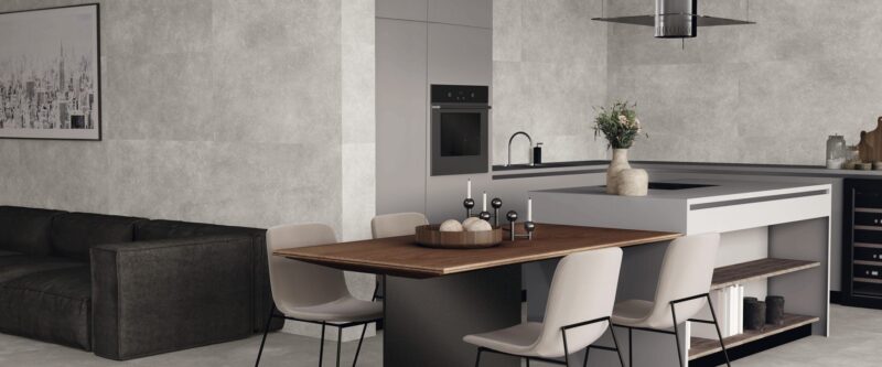 Lastra Koru Grey 120x260x0.6 cm, gri, model ciment, finisaj mat - imagine 2