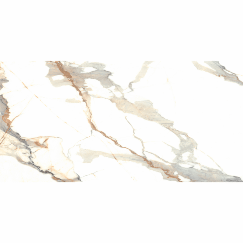 Gresie Octiva Gold 60x120C cm, alb-auriu, model marmura, finisaj lucios - imagine 3