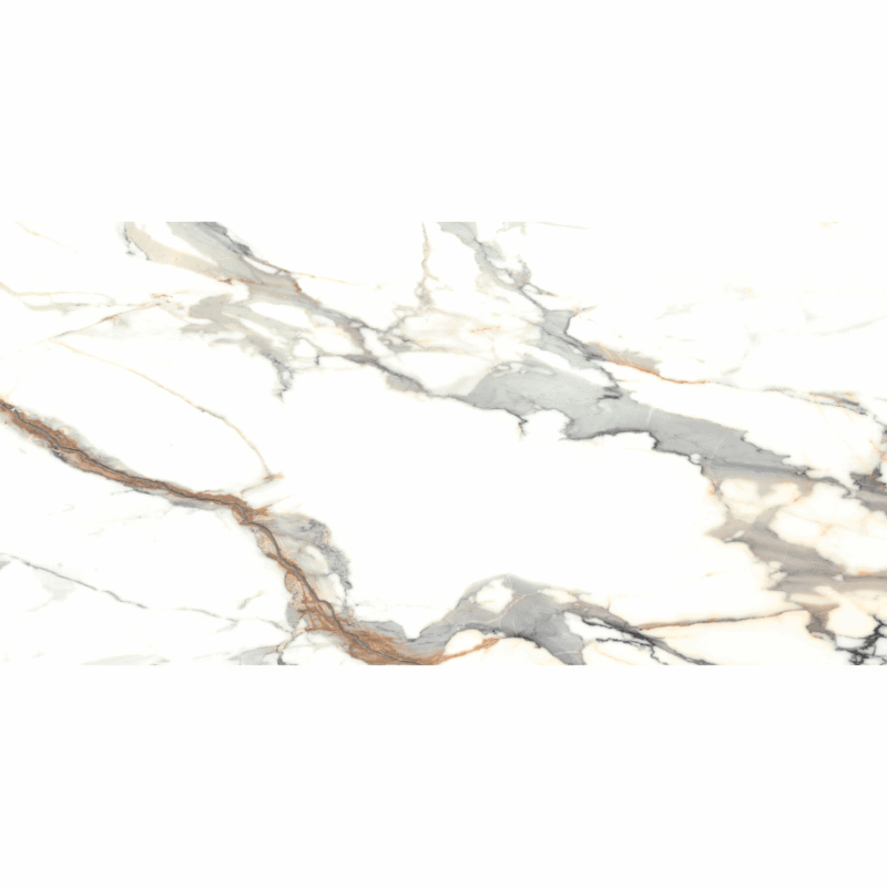 Gresie Octiva Gold 60x120C cm, alb-auriu, model marmura, finisaj lucios - imagine 4