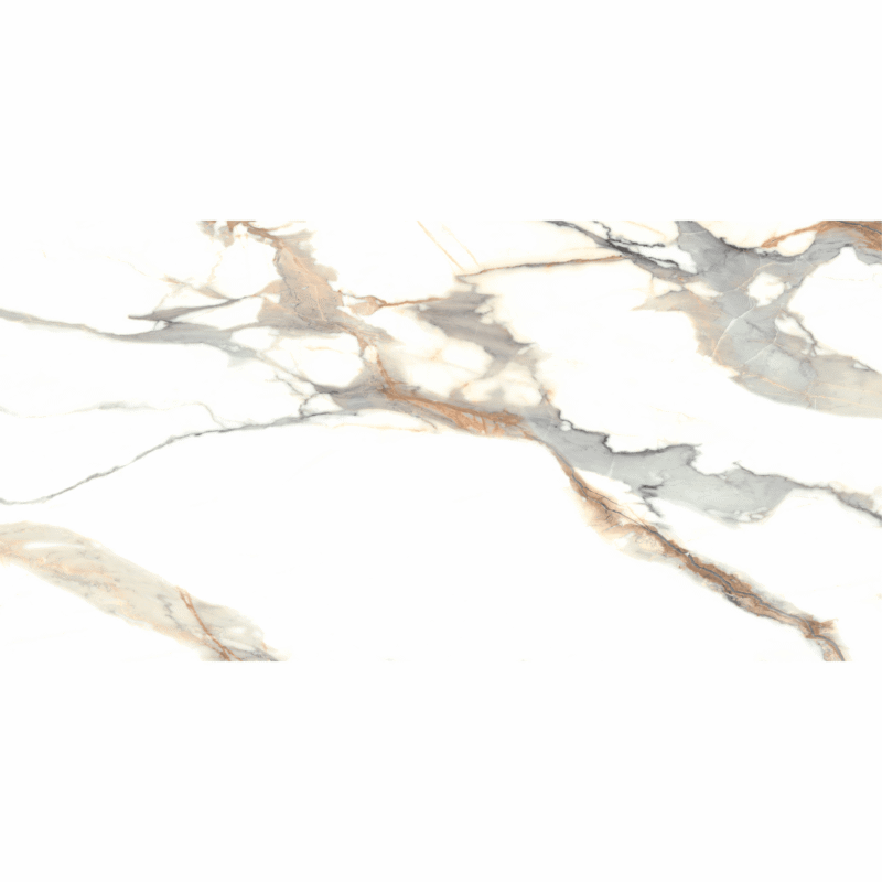 Gresie Octiva Gold 60x120C cm, alb-auriu, model marmura, finisaj lucios - imagine 5