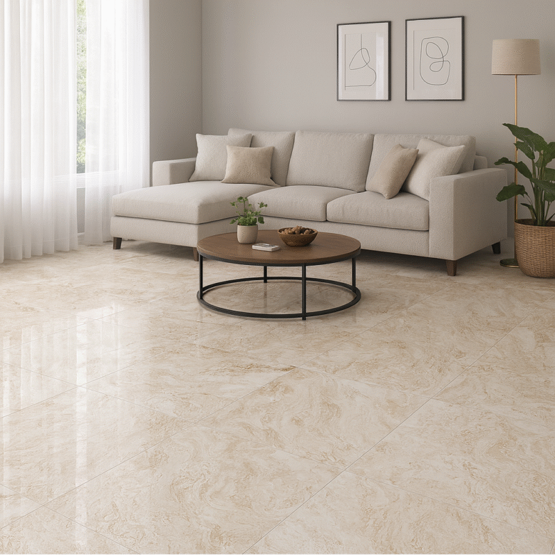 moonwalk cream_2 Gresie rectificata Moonwalk Cream 60x120 cm, crem, model ciment, finisaj lucios - imagine 2