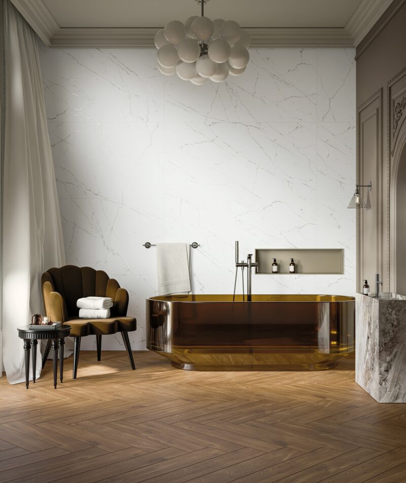 Gresie rectificata Calmness White 1197x597x8mm - imagine 2