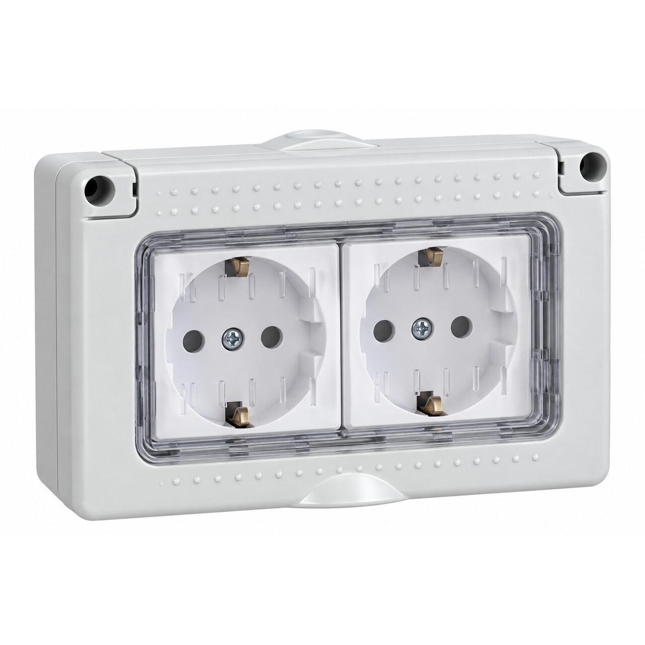 1690817_big.jpg Priza dubla aplicata cu contact de protectie si capac, IP55, 2SR - imagine 1